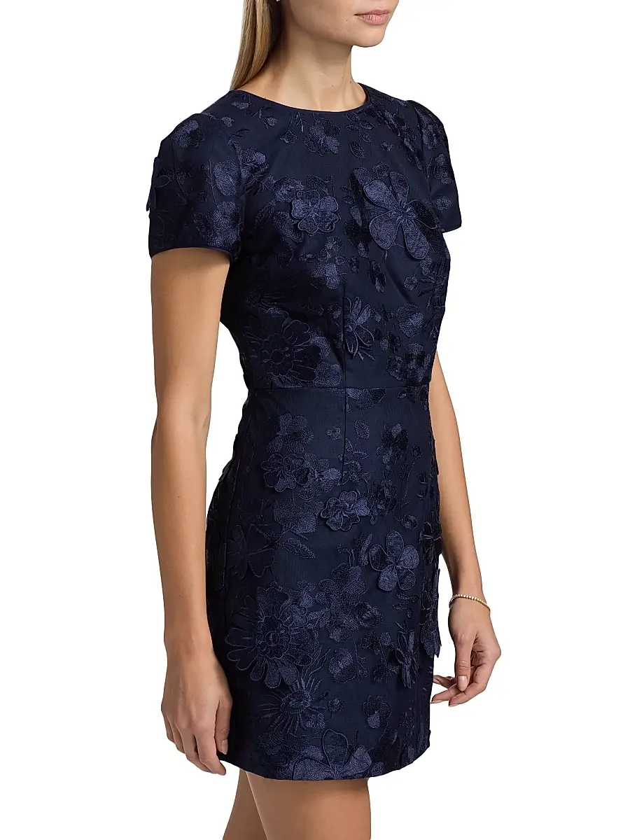 Milly Women's Daisy Floral Appliqué Minidress - Navy | Thumbnail 4 Milly Women's Daisy Floral Appliqué Minidress - Navy | Thumbnail 4