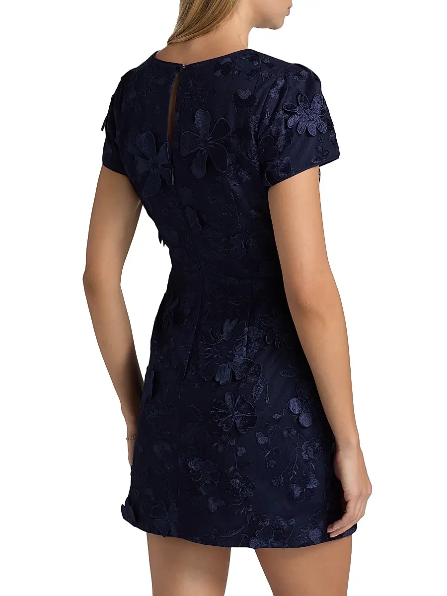 Milly Women's Daisy Floral Appliqué Minidress - Navy | Thumbnail 5 Milly Women's Daisy Floral Appliqué Minidress - Navy | Thumbnail 5