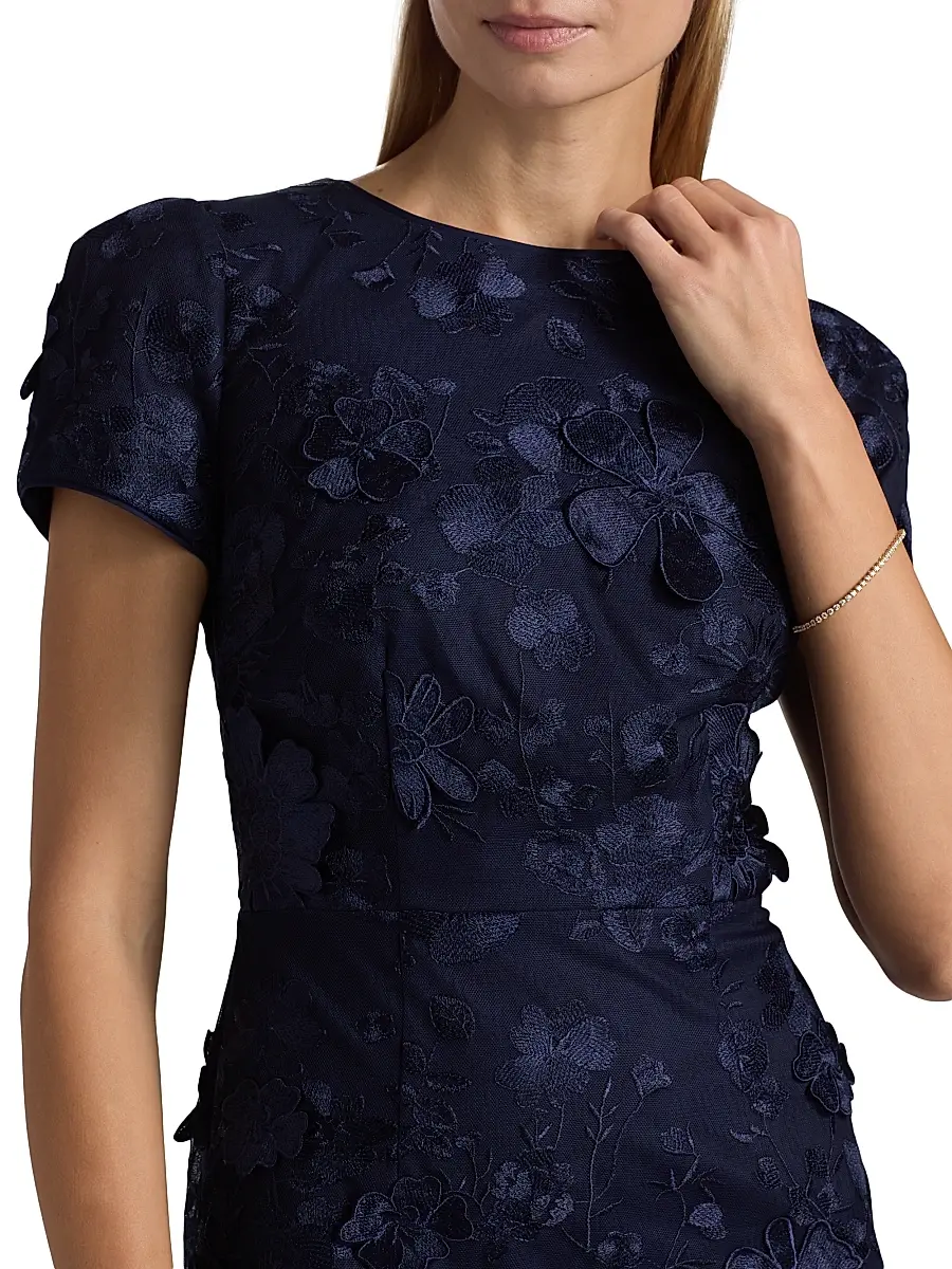 Milly Women's Daisy Floral Appliqué Minidress - Navy | Thumbnail 6 Milly Women's Daisy Floral Appliqué Minidress - Navy | Thumbnail 6
