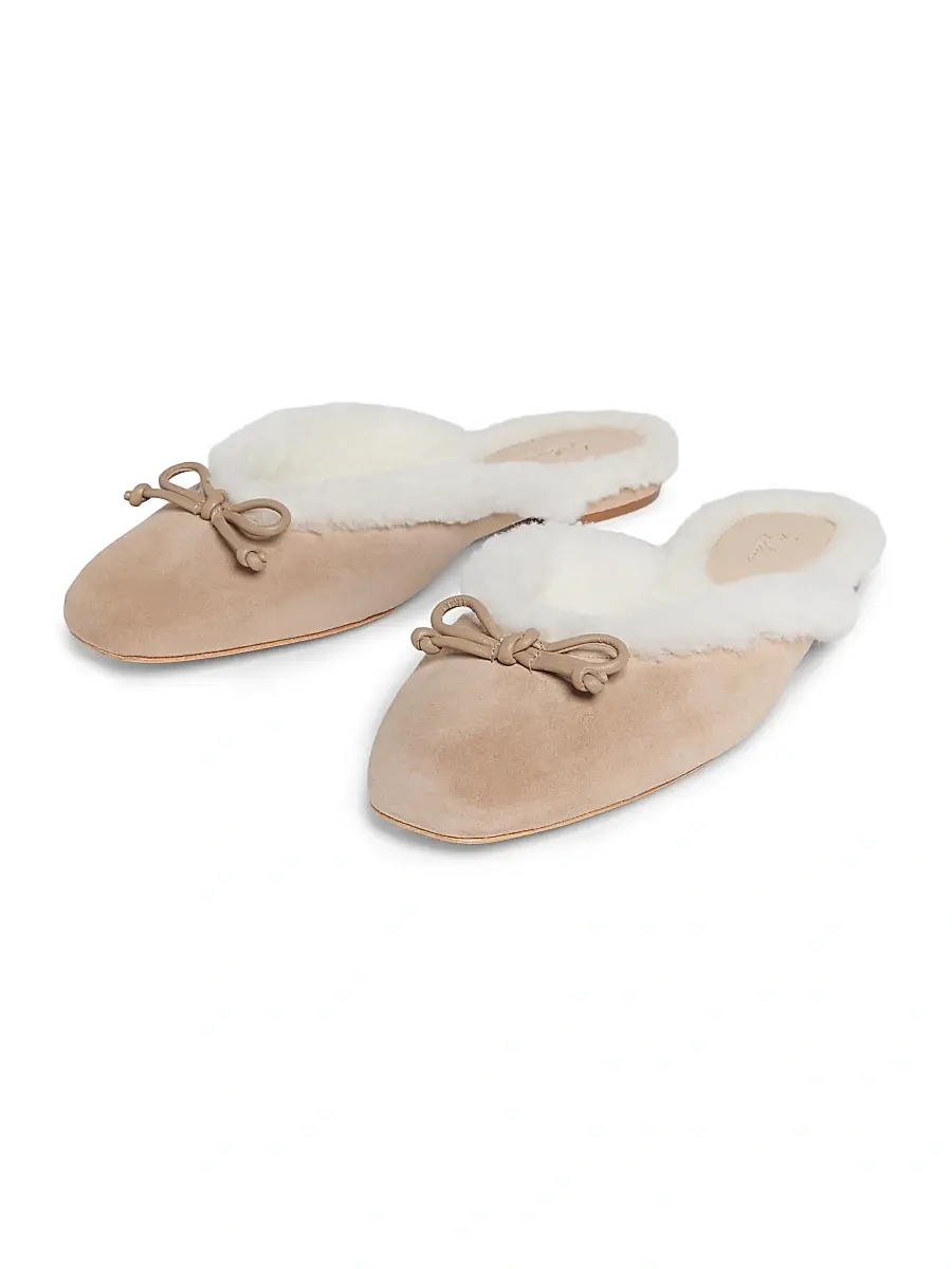 22élevé Women's Shearling-Lined Suede Mules | Thumbnail 2 22élevé Women's Shearling-Lined Suede Mules | Thumbnail 2
