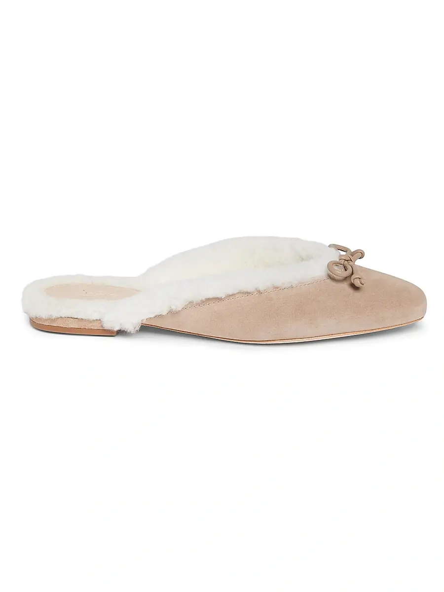 22élevé Women's Shearling-Lined Suede Mules - Chestnut Camel Off White | Image 1 22élevé Women's Shearling-Lined Suede Mules - Chestnut Camel Off White | Image 1