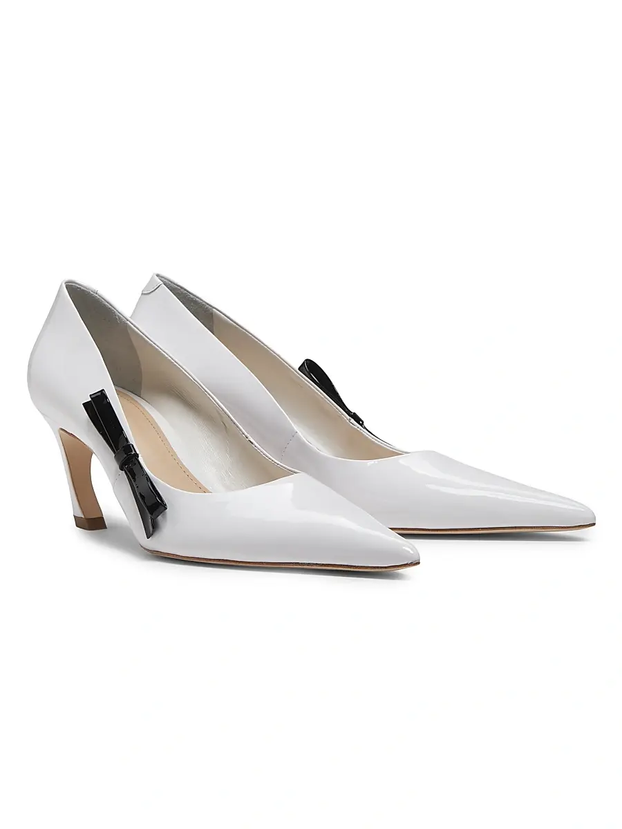 22élevé Women's 65MM Contrast Bow-Detail Patent Leather Pumps | Thumbnail 2