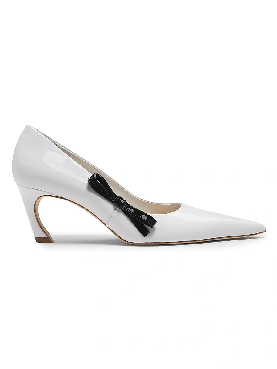 22élevé Women's 65MM Contrast Bow-Detail Patent Leather Pumps | Image 1 22élevé Women's 65MM Contrast Bow-Detail Patent Leather Pumps | Image 1