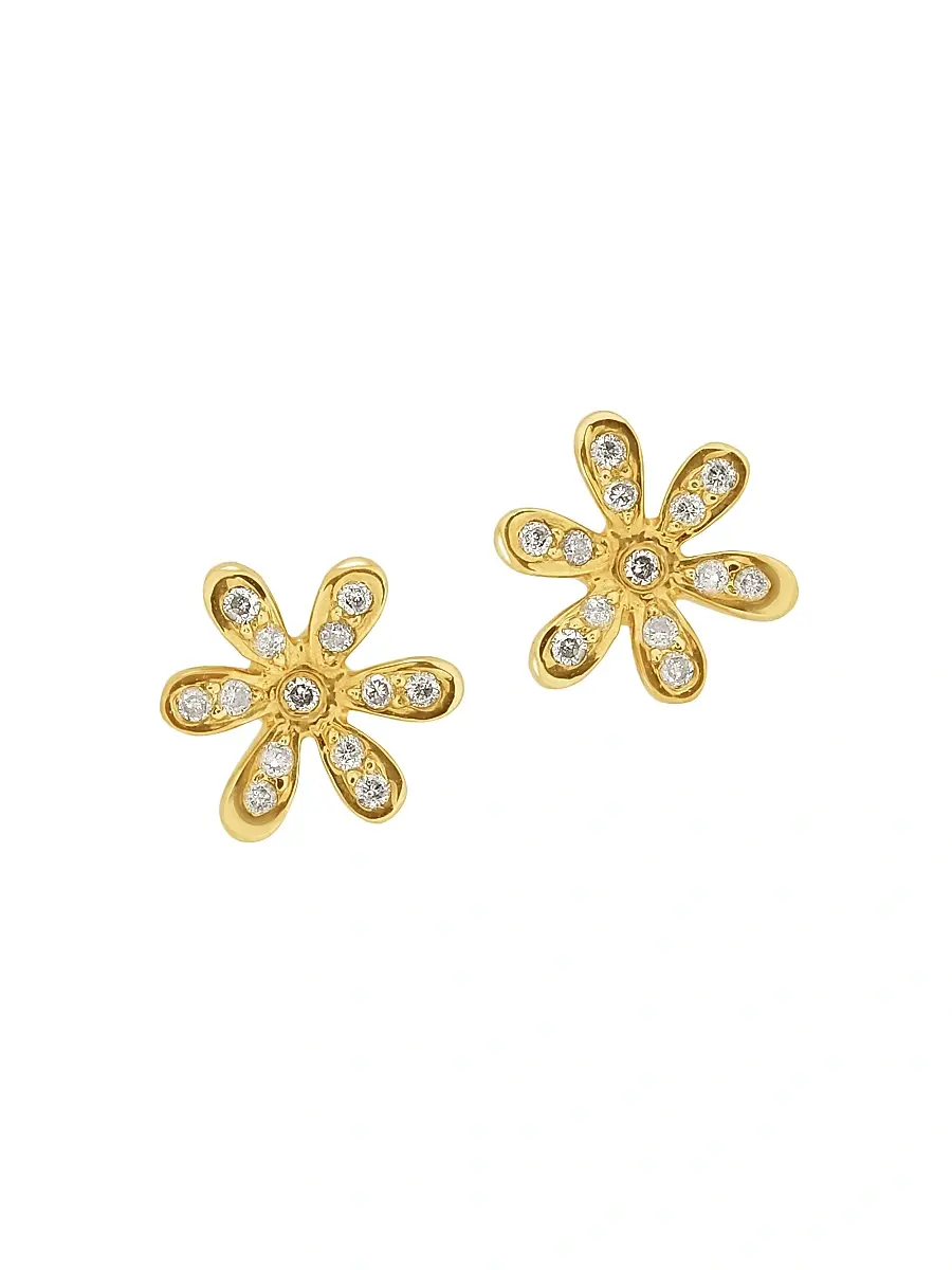 Sydney Evan Women's 14K Yellow Gold & Diamond Daisy Single Stud Earring | Image 1 Sydney Evan Women's 14K Yellow Gold & Diamond Daisy Single Stud Earring | Image 1
