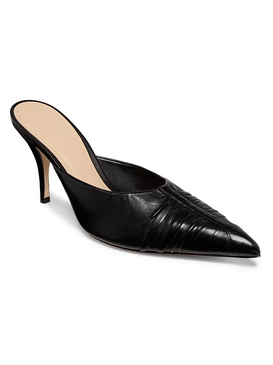22élevé Women's Ruched 85MM Patent Leather Mules | Thumbnail 2