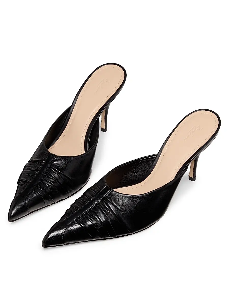 22élevé Women's Ruched 85MM Patent Leather Mules | Thumbnail 4
