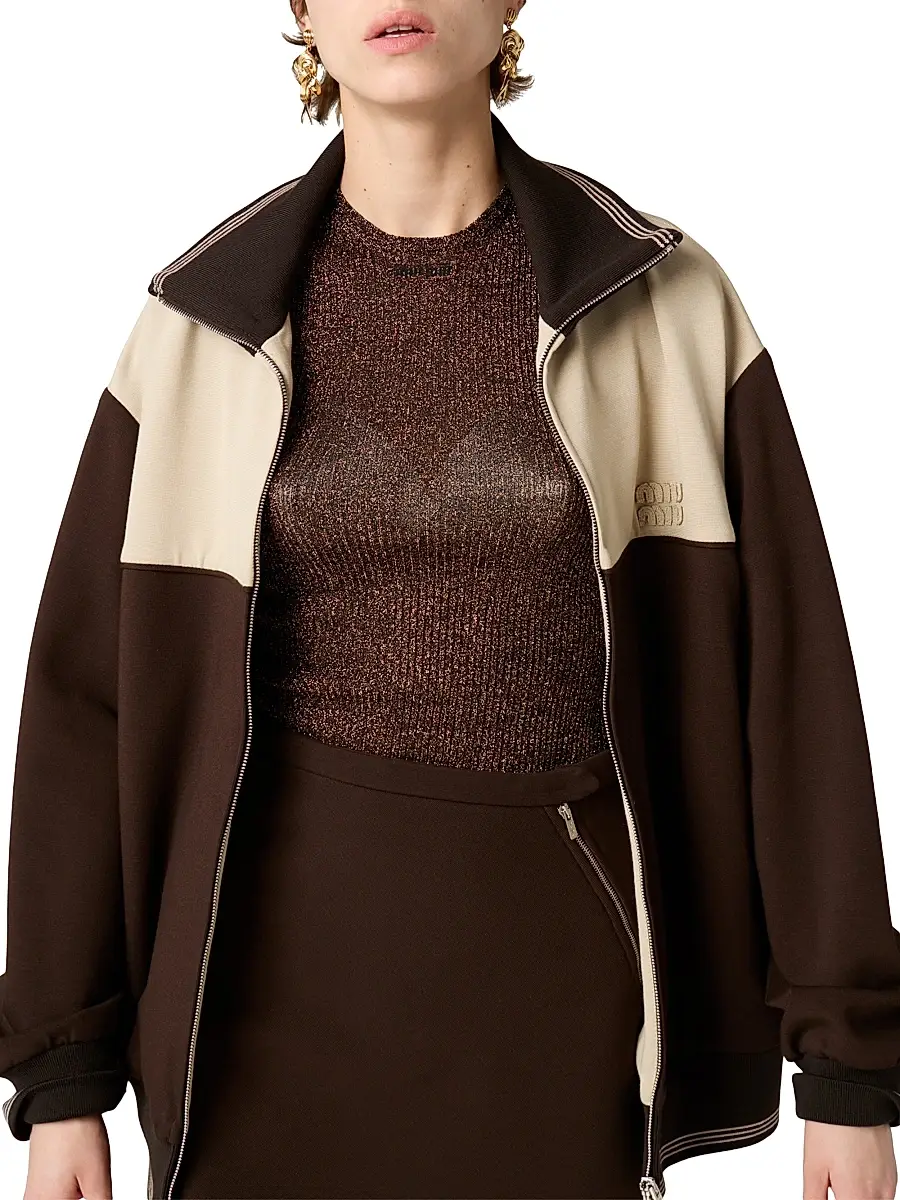 Miu Miu Women's Fabric Stitch Knit Mini Skirt - Brown | Thumbnail 4 Miu Miu Women's Fabric Stitch Knit Mini Skirt - Brown | Thumbnail 4