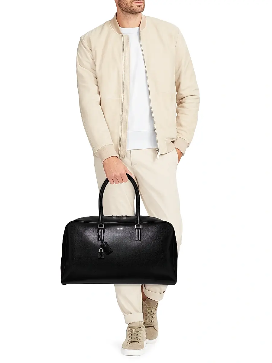 Tom Ford Men's Supple Grain Leather Bowling Bag | Thumbnail 2 Tom Ford Men's Supple Grain Leather Bowling Bag | Thumbnail 2
