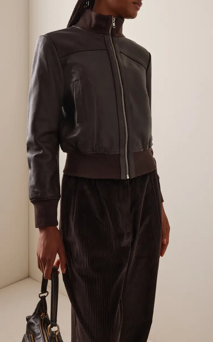 The Frankie Shop Tobias Leather Jacket | Thumbnail 2