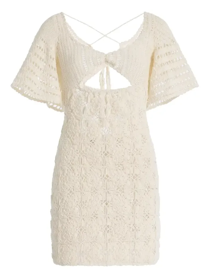 Exclusive Crocheted Cotton Mini Dress Exclusive Crocheted Cotton Mini Dress