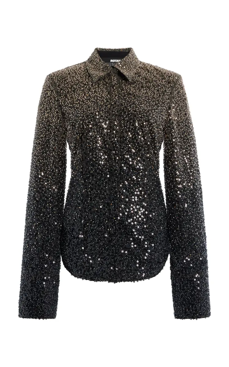 ROTATE Beaded Fitted Shirt | Image 1 ROTATE Beaded Fitted Shirt | Image 1