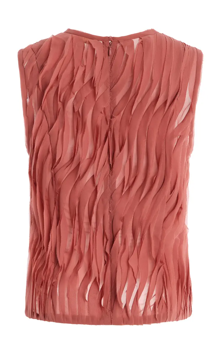 Ulla Johnson Celina Pleated Raw-Edge Silk-Blend Top | Thumbnail 5 Ulla Johnson Celina Pleated Raw-Edge Silk-Blend Top | Thumbnail 5