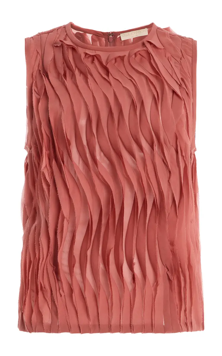 Ulla Johnson Celina Pleated Raw-Edge Silk-Blend Top | Thumbnail 7 Ulla Johnson Celina Pleated Raw-Edge Silk-Blend Top | Thumbnail 7