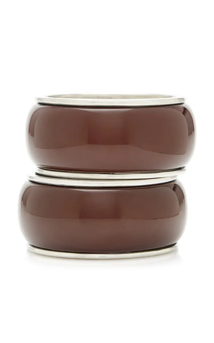 ben-amun Exclusive Set Of 2 Silver-Tone Resin Bangles | Thumbnail 5 ben-amun Exclusive Set Of 2 Silver-Tone Resin Bangles | Thumbnail 5