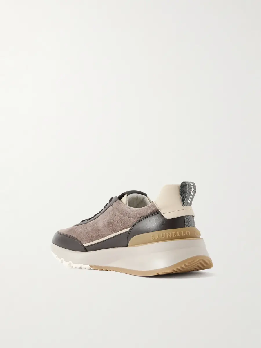 Brunello Cucinelli Leather-Trimmed Suede Sneakers - Men | Thumbnail 4 Brunello Cucinelli Leather-Trimmed Suede Sneakers - Men | Thumbnail 4