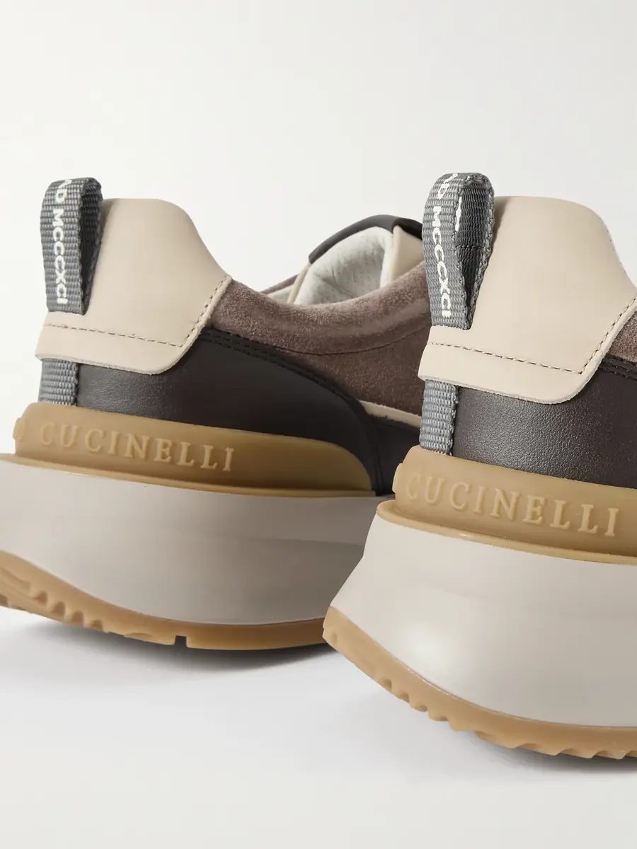 Brunello Cucinelli Leather-Trimmed Suede Sneakers - Men | Thumbnail 5 Brunello Cucinelli Leather-Trimmed Suede Sneakers - Men | Thumbnail 5