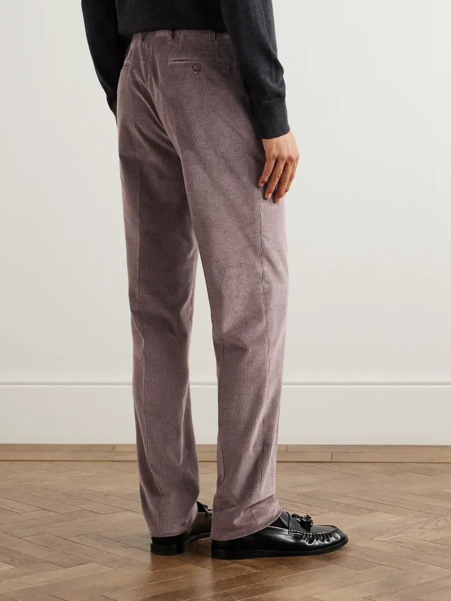 Canali Tapered Cotton-Blend Corduroy Trousers - Men | Thumbnail 4