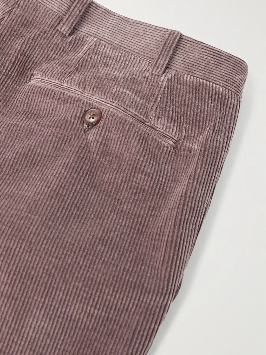 Canali Tapered Cotton-Blend Corduroy Trousers - Men | Thumbnail 5