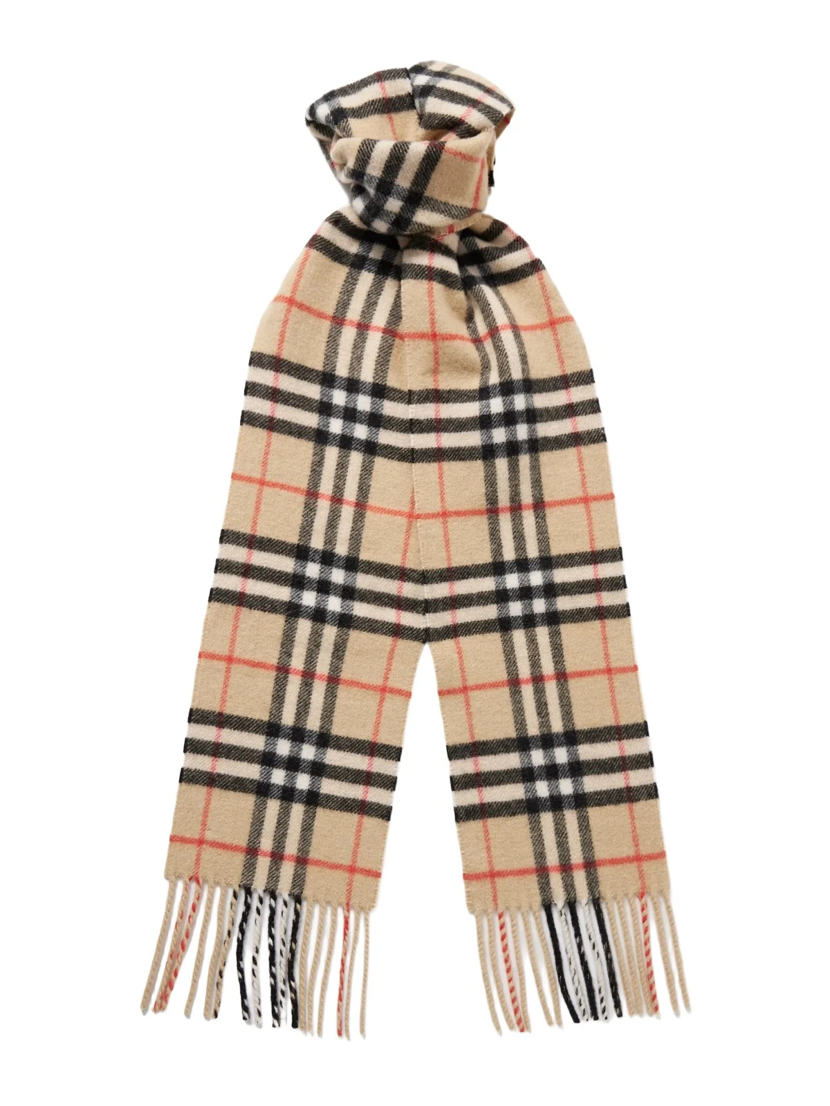 Fringed Checked Cashmere Scarf - Men Fringed Checked Cashmere Scarf - Men