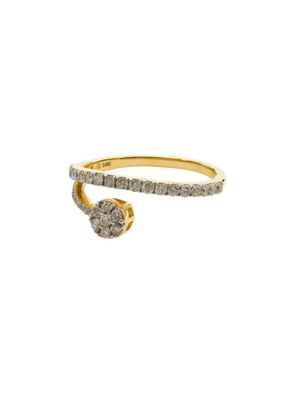 0.52ct Diamond 14K Gold Bypass Ring