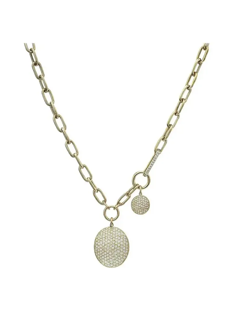 3.70ct Diamond 14K Gold Statement Necklace