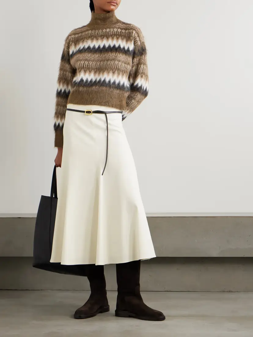 Brunello Cucinelli Gathered Wool-blend Midi Skirt | Thumbnail 2 Brunello Cucinelli Gathered Wool-blend Midi Skirt | Thumbnail 2
