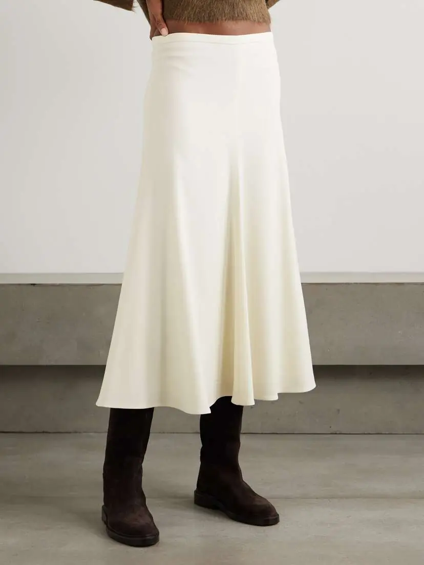 Brunello Cucinelli Gathered Wool-blend Midi Skirt | Thumbnail 3 Brunello Cucinelli Gathered Wool-blend Midi Skirt | Thumbnail 3