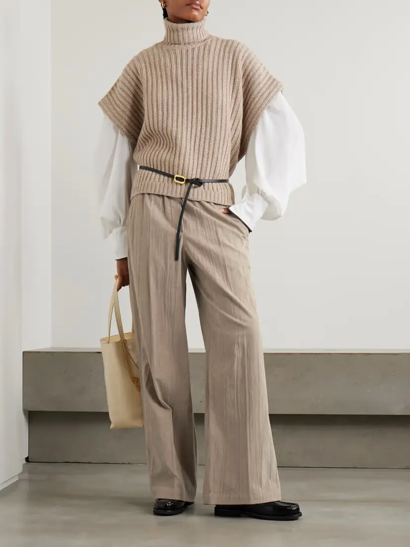 Brunello Cucinelli Gathered Cotton-blend Corduroy Wide-leg Pants | Thumbnail 2 Brunello Cucinelli Gathered Cotton-blend Corduroy Wide-leg Pants | Thumbnail 2