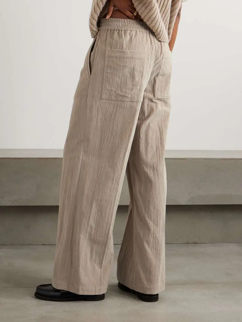 Brunello Cucinelli Gathered Cotton-blend Corduroy Wide-leg Pants | Thumbnail 4 Brunello Cucinelli Gathered Cotton-blend Corduroy Wide-leg Pants | Thumbnail 4