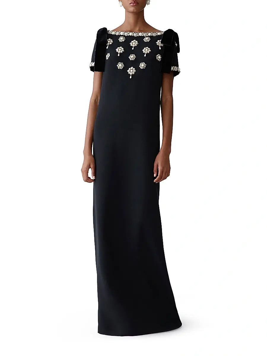 Carolina Herrera Women's Embellished Medallion-Embroidered A-Line Gown | Thumbnail 2