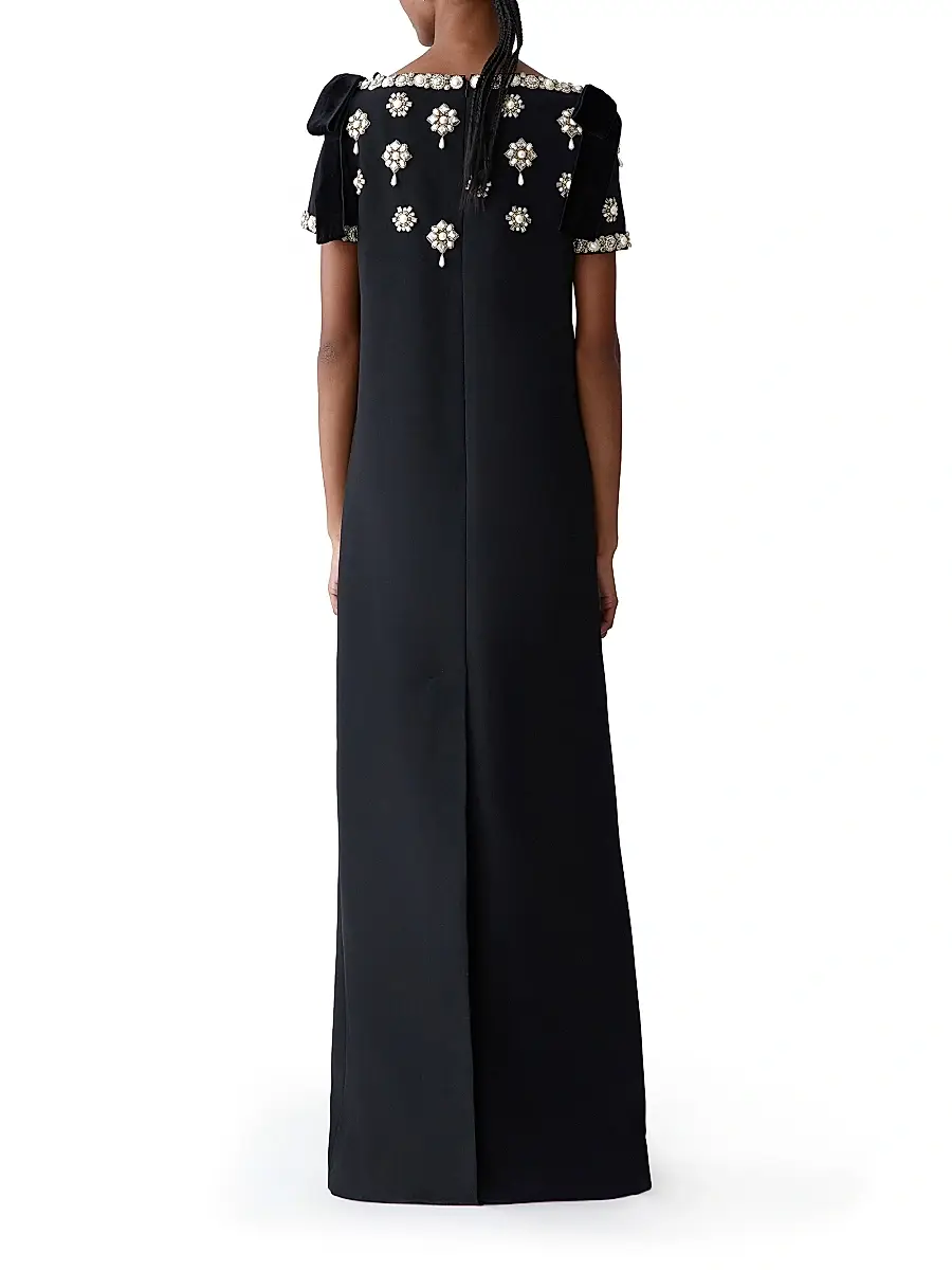 Carolina Herrera Women's Embellished Medallion-Embroidered A-Line Gown | Thumbnail 3