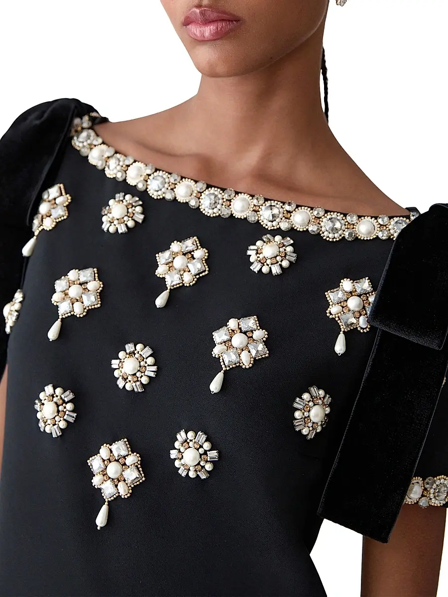 Carolina Herrera Women's Embellished Medallion-Embroidered A-Line Gown | Thumbnail 4
