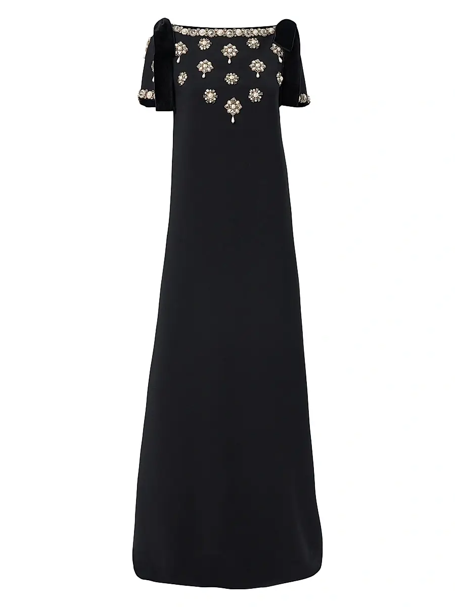 Carolina Herrera Women's Embellished Medallion-Embroidered A-Line Gown