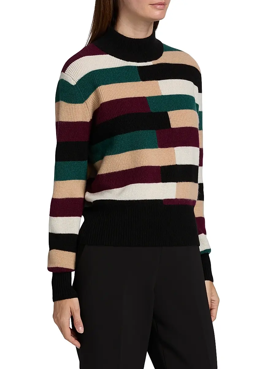 Elie Tahari Women's Phoenix Colorblocked Cashmere Sweater | Thumbnail 4