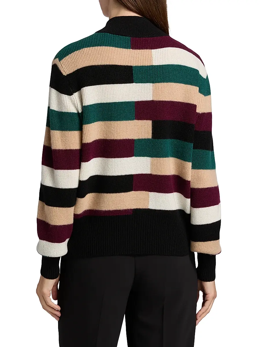 Elie Tahari Women's Phoenix Colorblocked Cashmere Sweater | Thumbnail 5