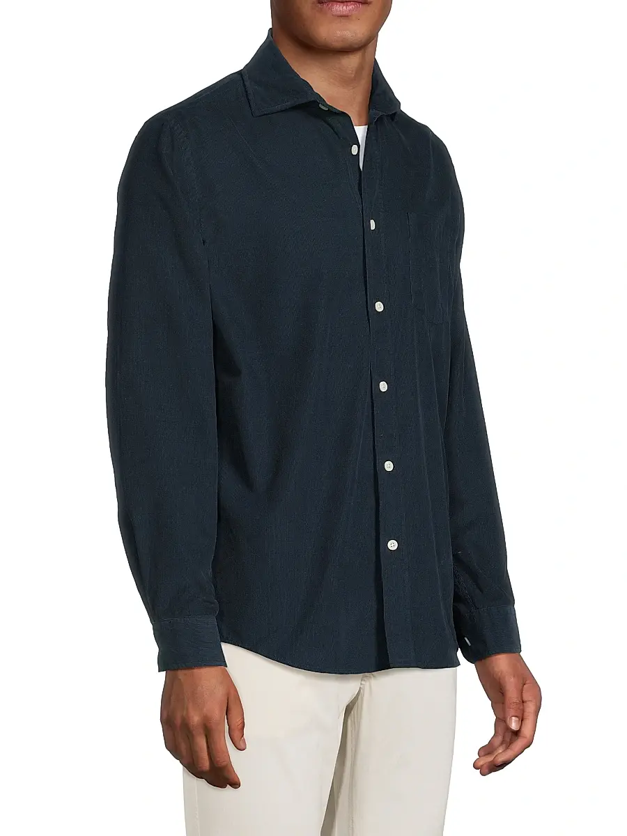 Onia Men's Corduroy Long-Sleeve Button-Front Shirt | Thumbnail 4 Onia Men's Corduroy Long-Sleeve Button-Front Shirt | Thumbnail 4