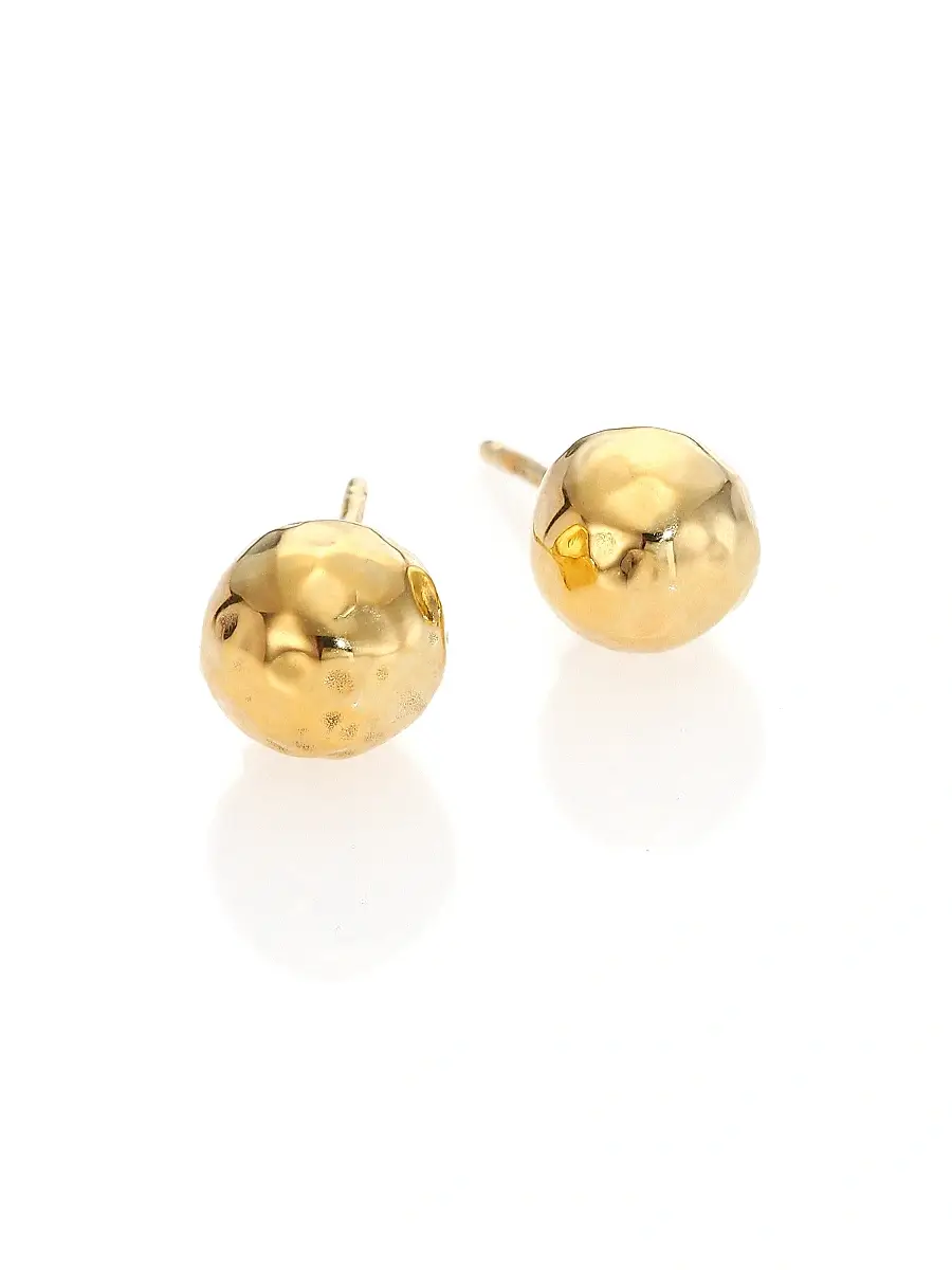 Ippolita Women's Classico Mini 18K Yellow Gold Hammered Ball Stud Earrings