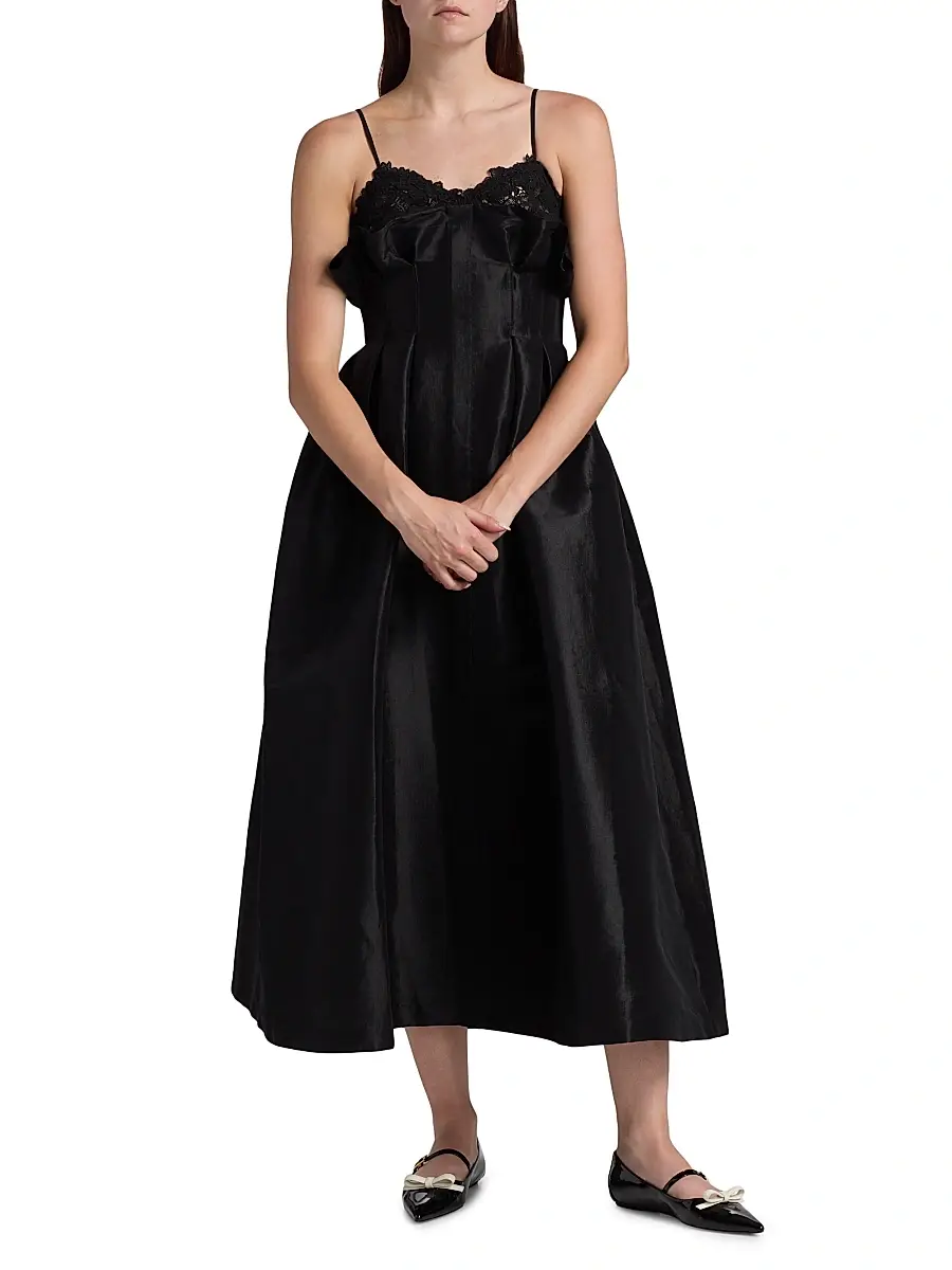 Kika Vargas Women's Theresa Taffeta Lace Cocktail Dress | Thumbnail 2