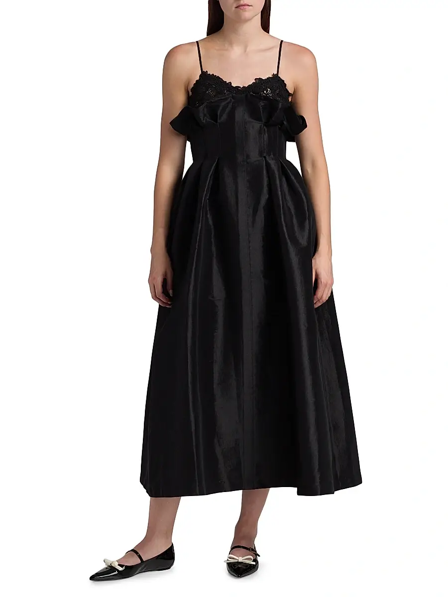 Kika Vargas Women's Theresa Taffeta Lace Cocktail Dress | Thumbnail 3