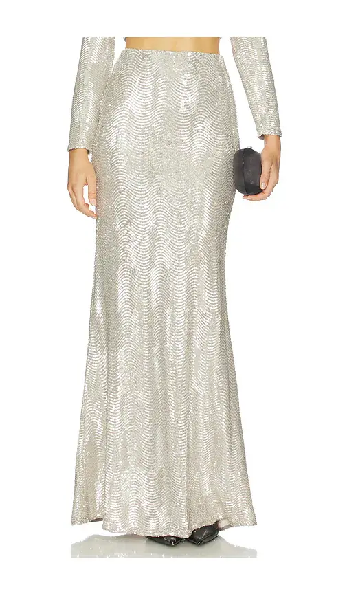 L'Agence Sequin Zeta Long Skirt