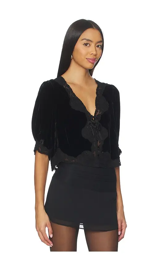Rixo Velvet Ursula Top | Thumbnail 2