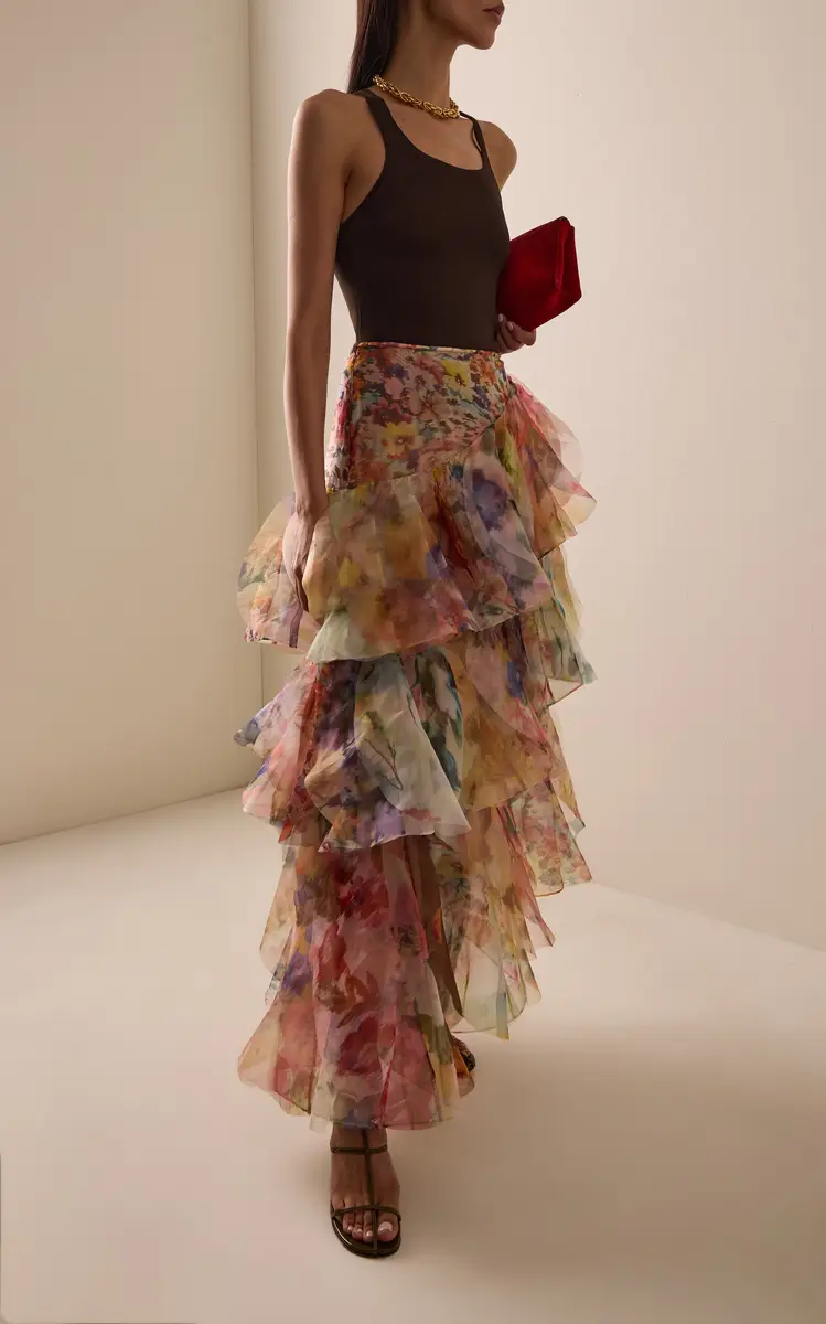 Zimmermann Luna Ruffled Floral Midi Skirt | Thumbnail 2 Zimmermann Luna Ruffled Floral Midi Skirt | Thumbnail 2