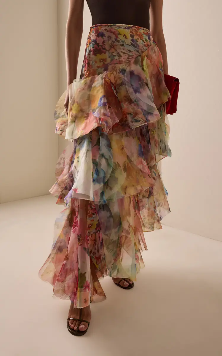 Zimmermann Luna Ruffled Floral Midi Skirt | Thumbnail 3 Zimmermann Luna Ruffled Floral Midi Skirt | Thumbnail 3