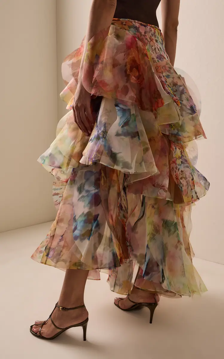Zimmermann Luna Ruffled Floral Midi Skirt | Thumbnail 4 Zimmermann Luna Ruffled Floral Midi Skirt | Thumbnail 4