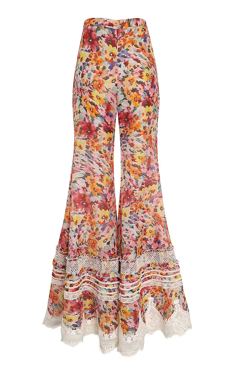 Zimmermann Luna Floral Linen-Silk Flared Pants | Thumbnail 3