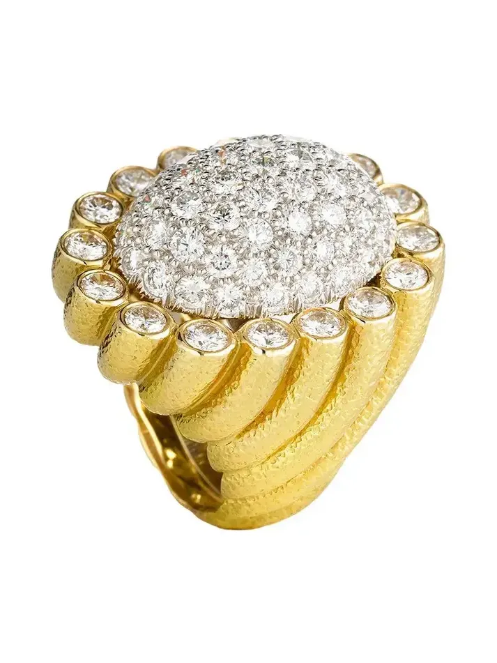 DAVID WEBB Diamond Sunburst Ring