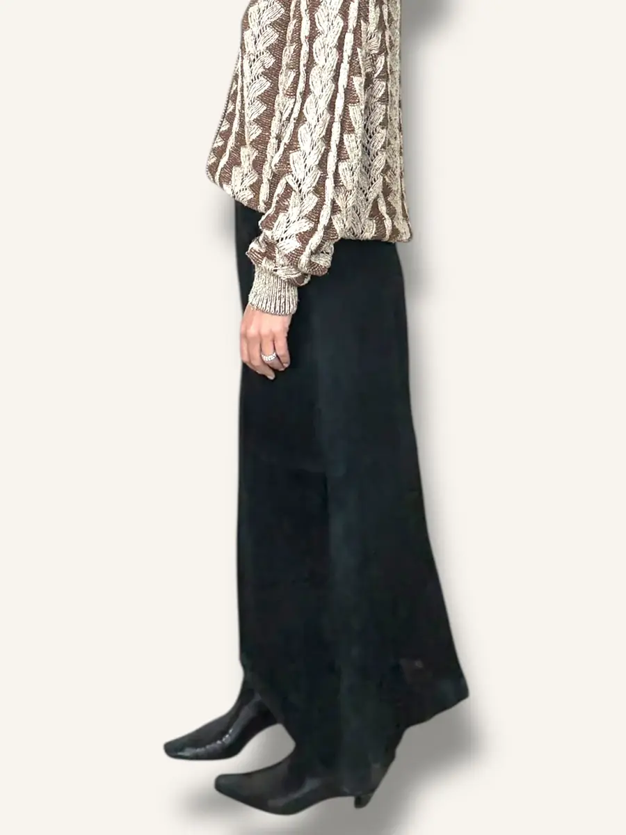 Jen Wonders Studio Suede Midi Skirt | Thumbnail 3 Jen Wonders Studio Suede Midi Skirt | Thumbnail 3