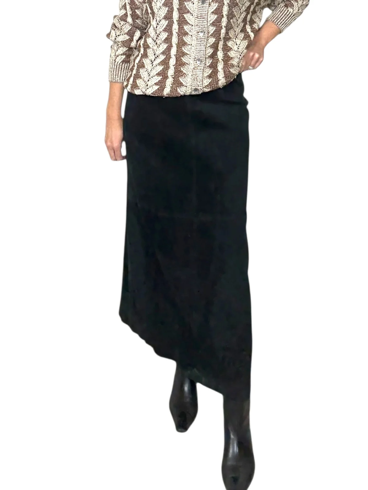 Suede Midi Skirt
