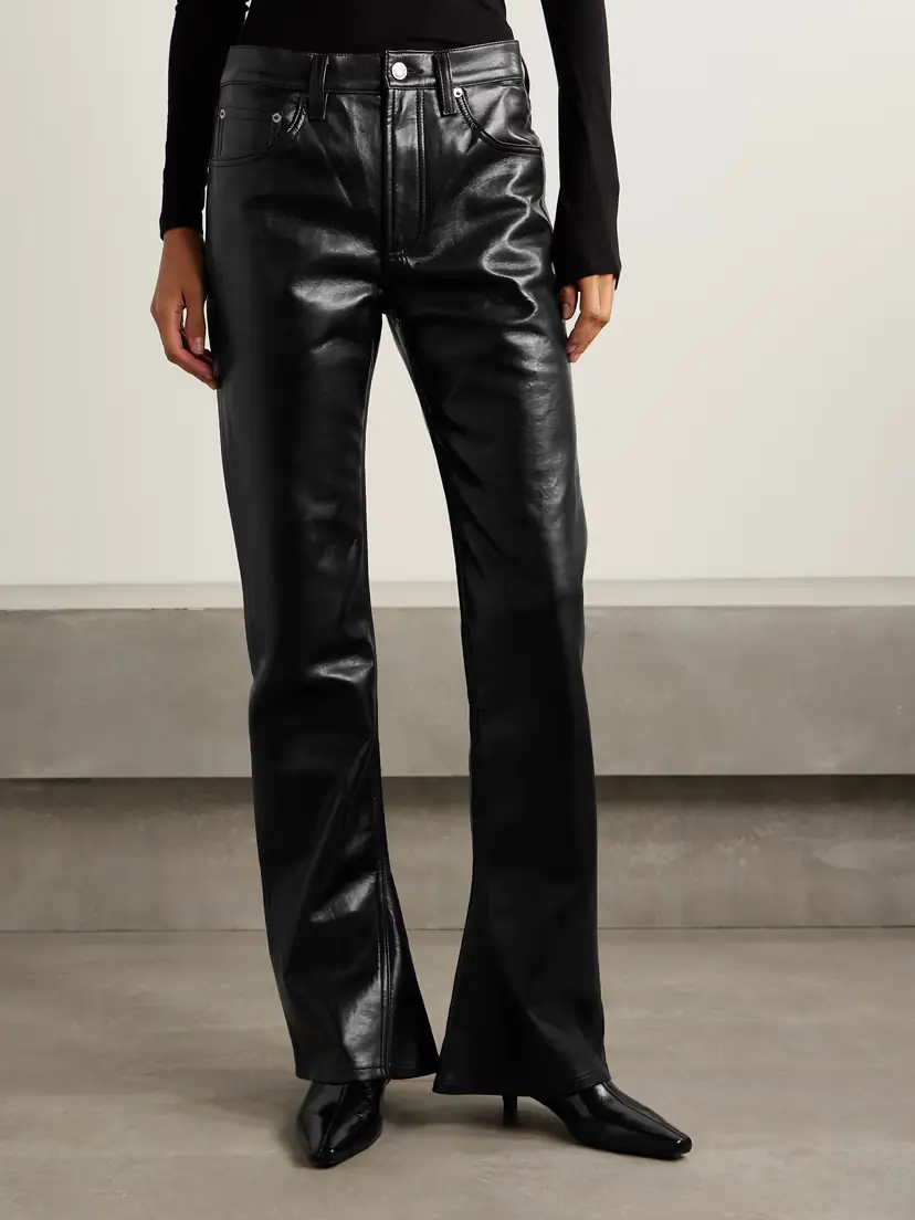 AGOLDE Kick Boot Recycled Leather-blend Flared Pants | Thumbnail 3