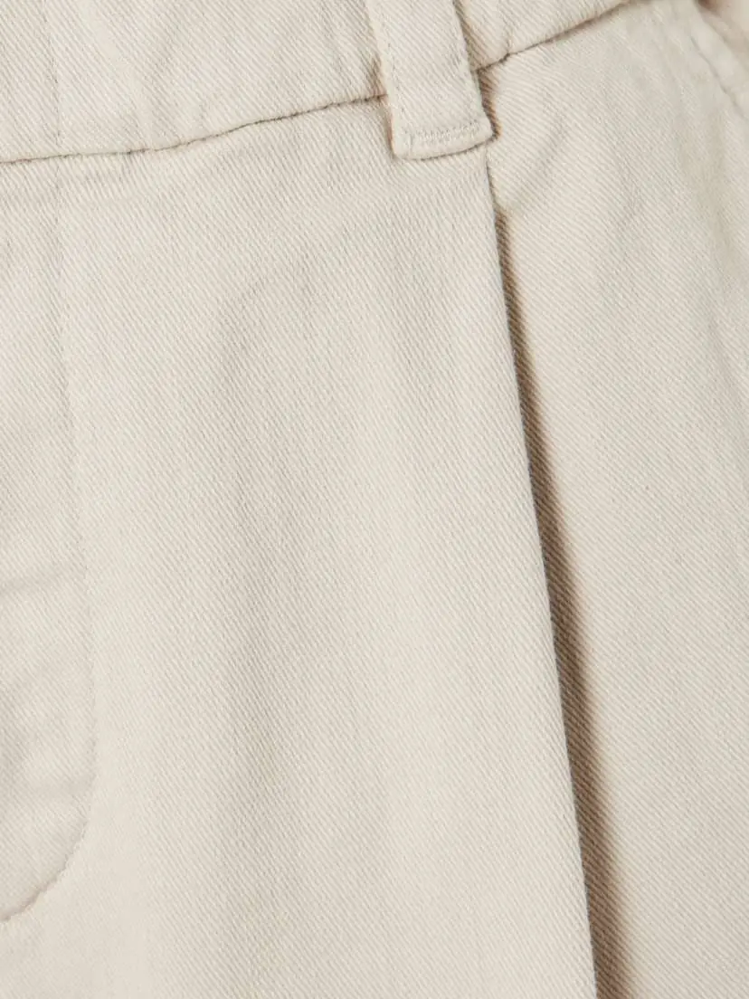 Brunello Cucinelli Cropped Pleated Stretch-cotton Twill Tapered Pants | Thumbnail 5